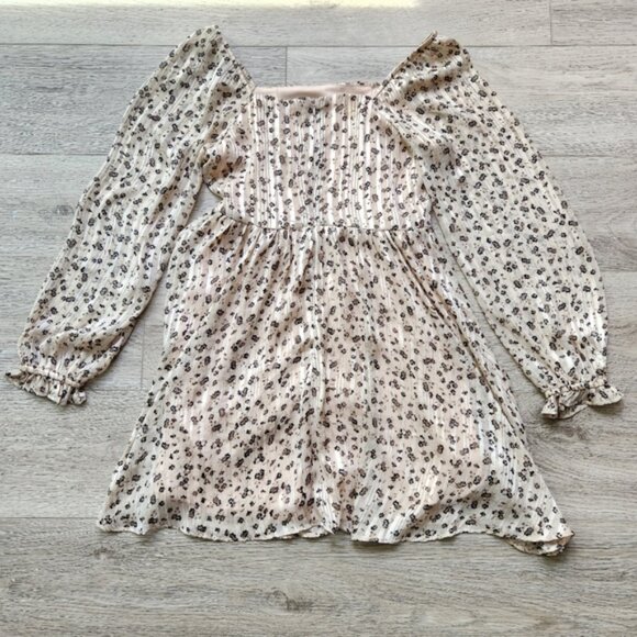 Altar'd State Dress Womens Small Floral Tan Cream Long Sleeves Bohemian - Picture 12 of 14